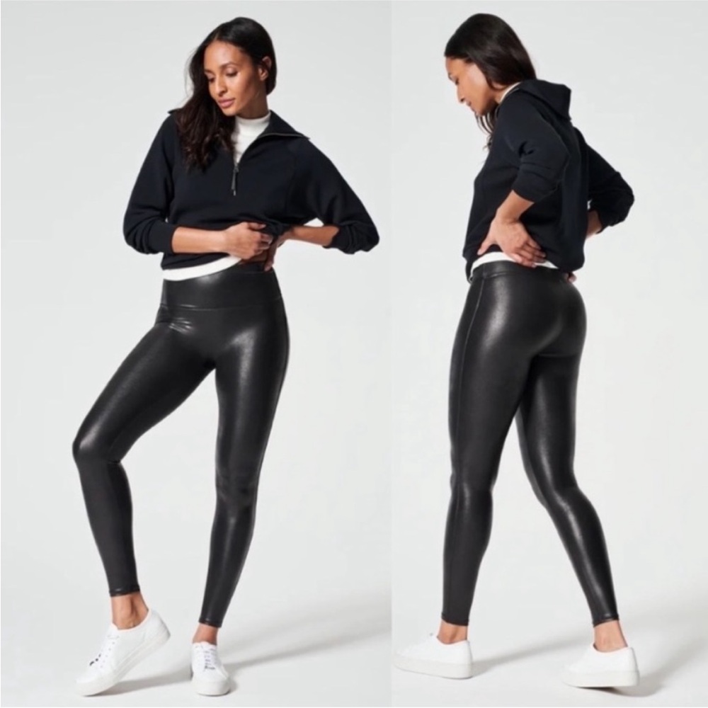 Spanx Faux Leather Leggings Size Small